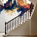 El Paso Texas Skyline Blue & Bronze Mural Wallpaper - room preview 02
