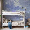 Intaglio Clouds, Periwinkle Mural Wallpaper - room preview 02