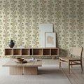 Fern Stripes, Beige Mural Wallpaper - room preview 02