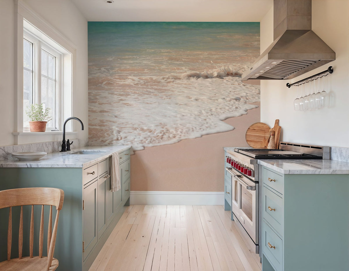 Pink Sand Shoreline Mural Wallpaper - room preview 02
