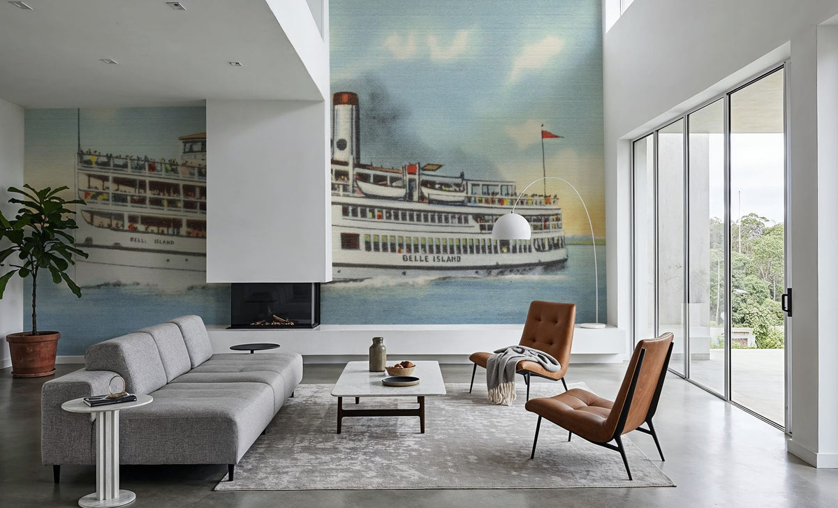 Greetings From Belle Island Mural Wallpaper - room preview 02