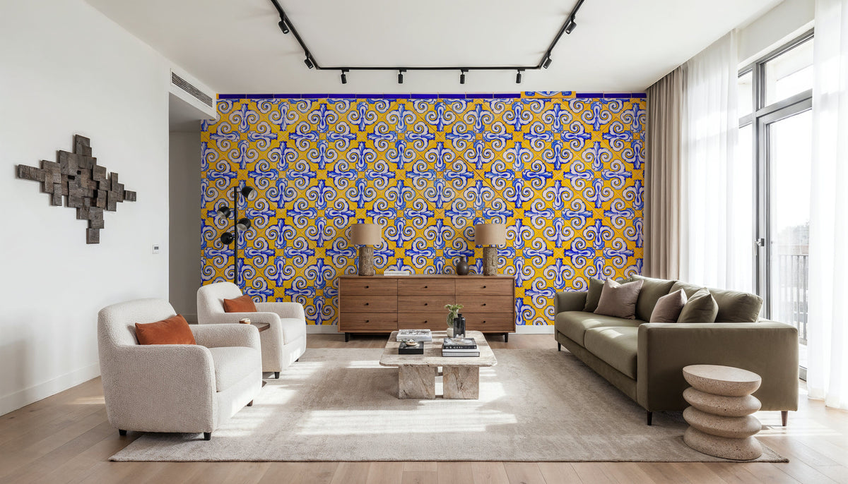 Valencia Tiled Wall Mural Wallpaper - room preview 02