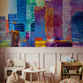 Sunset Metropolis Mural Wallpaper - room preview 02