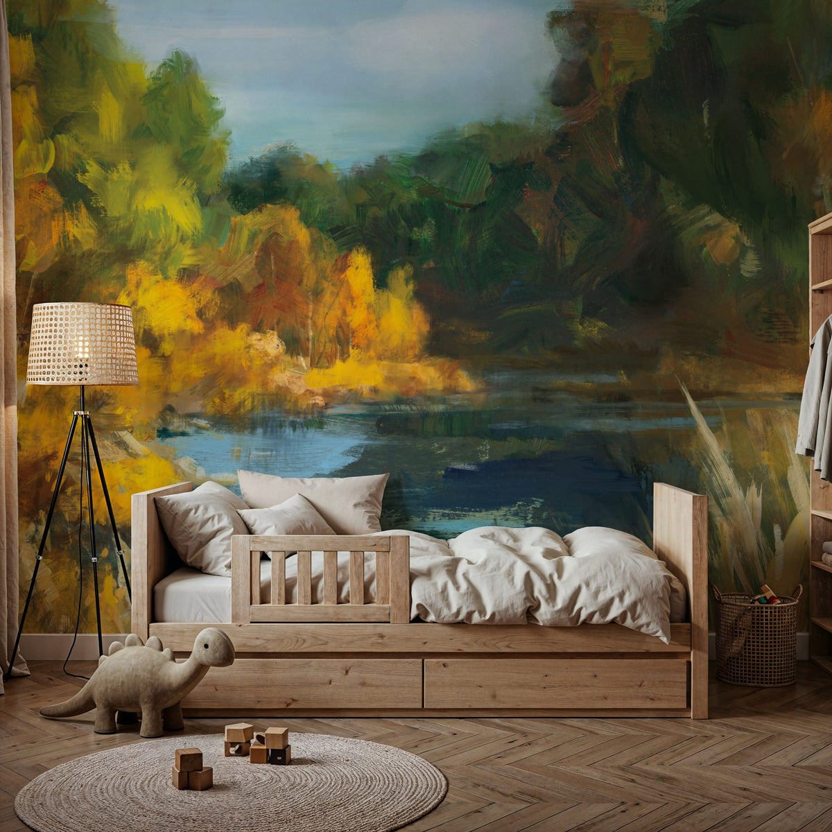 Autumn River Mural Wallpaper - room preview 02