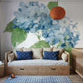 Blue Hydrangea II Mural Wallpaper - room preview 02