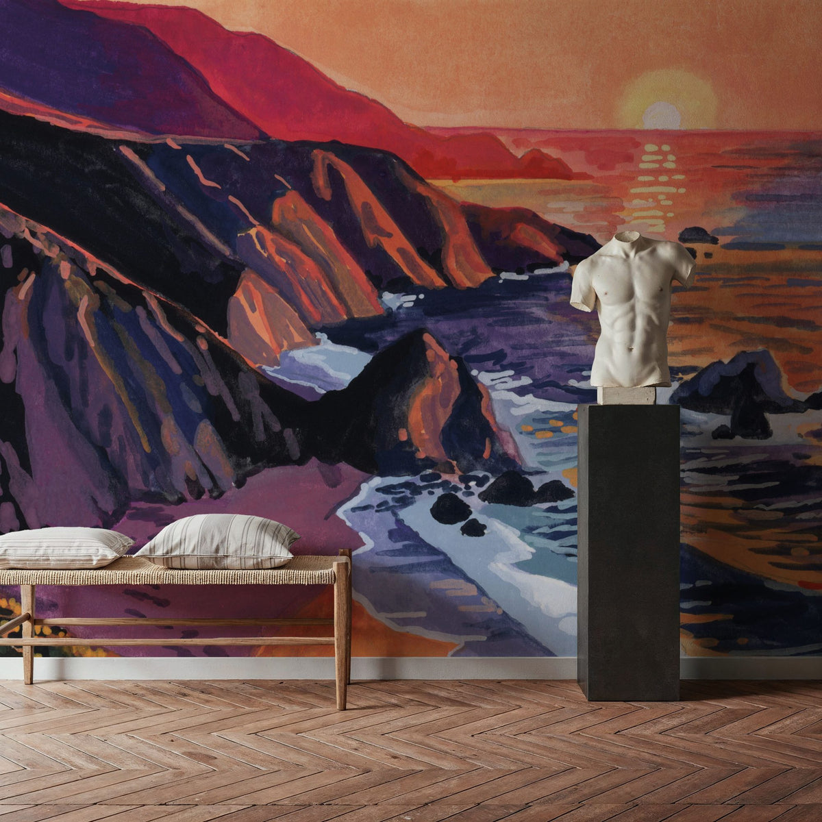 Sunset on the Sandy Dune Mural Wallpaper - room preview 02