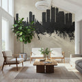 Manila Philippines Skyline Concrete Mural Wallpaper - room preview 02