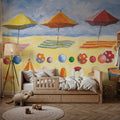 Beach Umbrellas Mural Wallpaper - room preview 02