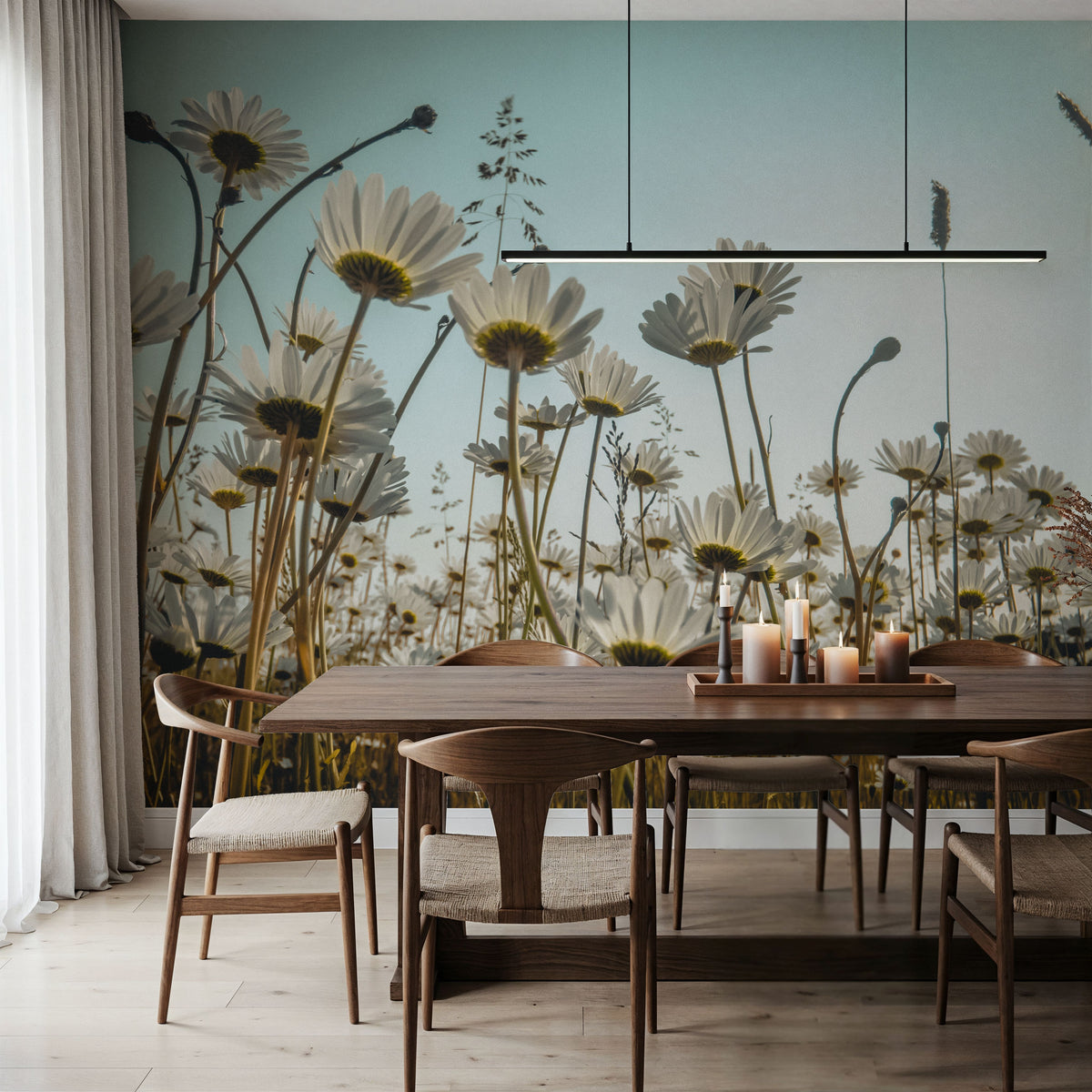 Summer Meadow Daisies Mural Wallpaper - room preview 02