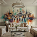 Watercolor Skyline Rome II Mural Wallpaper - room preview 02