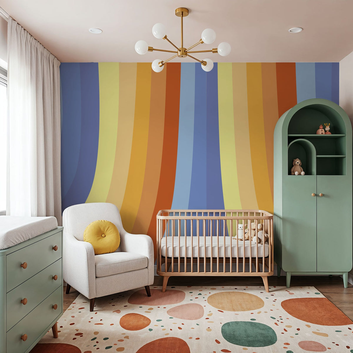 Hippie Rainbow Mural Wallpaper - room preview 02