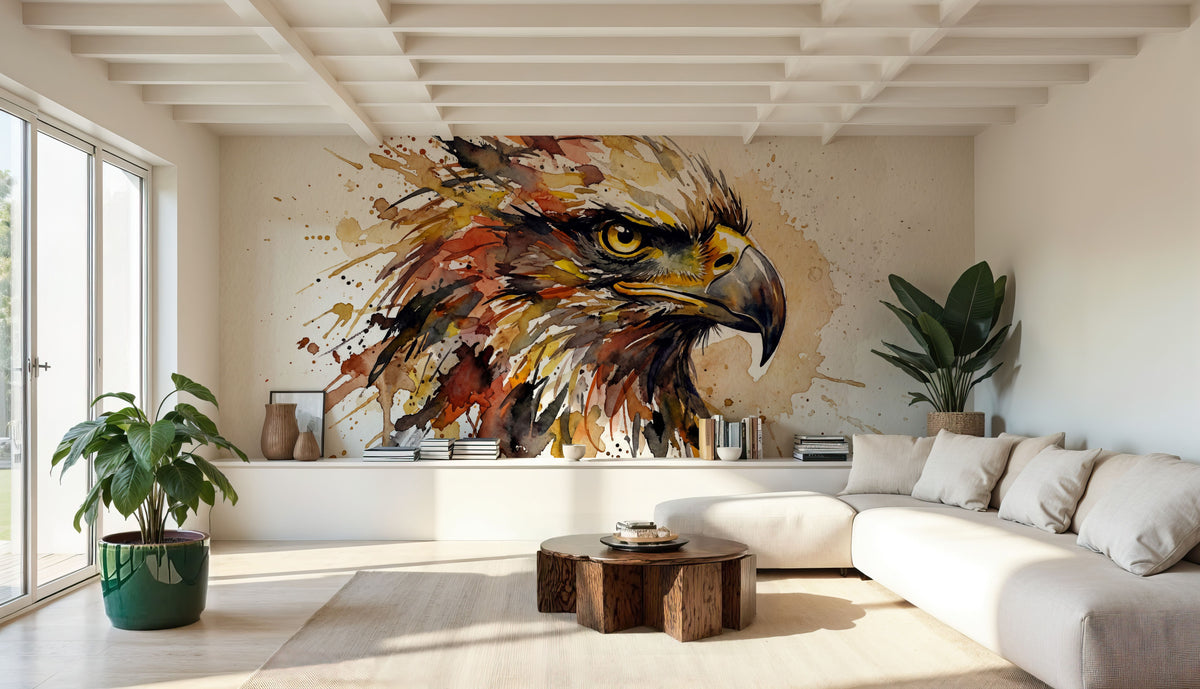 Eagle - Watercolor Predators Series Mural Wallpaper - room preview 02