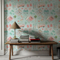 Surf Time Blue Mural Wallpaper - room preview 02