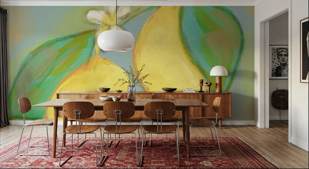 Blue Lemon II Mural Wallpaper - room preview 02