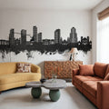 Tegucigalapa Honduras Skyline Black & White Mural Wallpaper - room preview 02
