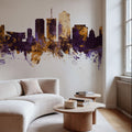 Tucson Arizona Skyline Purple & Gold Mural Wallpaper - room preview 02