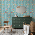 Boho Skies Blue Mural Wallpaper - room preview 02