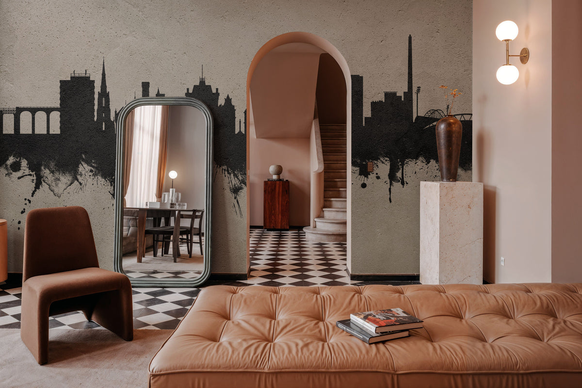 Huddersfield England Skyline Concrete Mural Wallpaper - room preview 02
