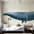 Ocean Life Whale Mural Wallpaper - room preview 02