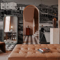 Newfoundland Harbour BW Mural Wallpaper - room preview 02