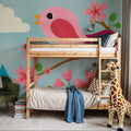 Retro Spring Bird Mural Wallpaper - room preview 02