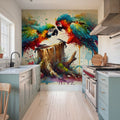 Exotic Birds Fantasy Mural Wallpaper - room preview 02