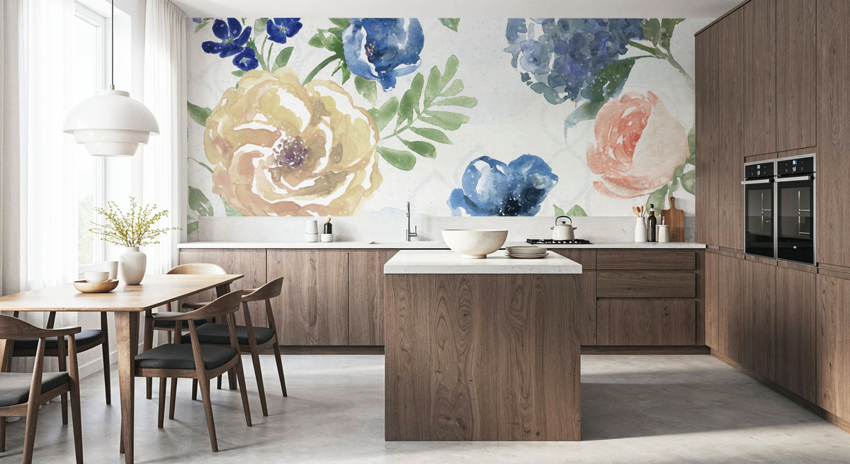 Botanical Coast White Mural Wallpaper - room preview 02