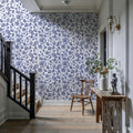 Sino Flowers White Mural Wallpaper - room preview 02