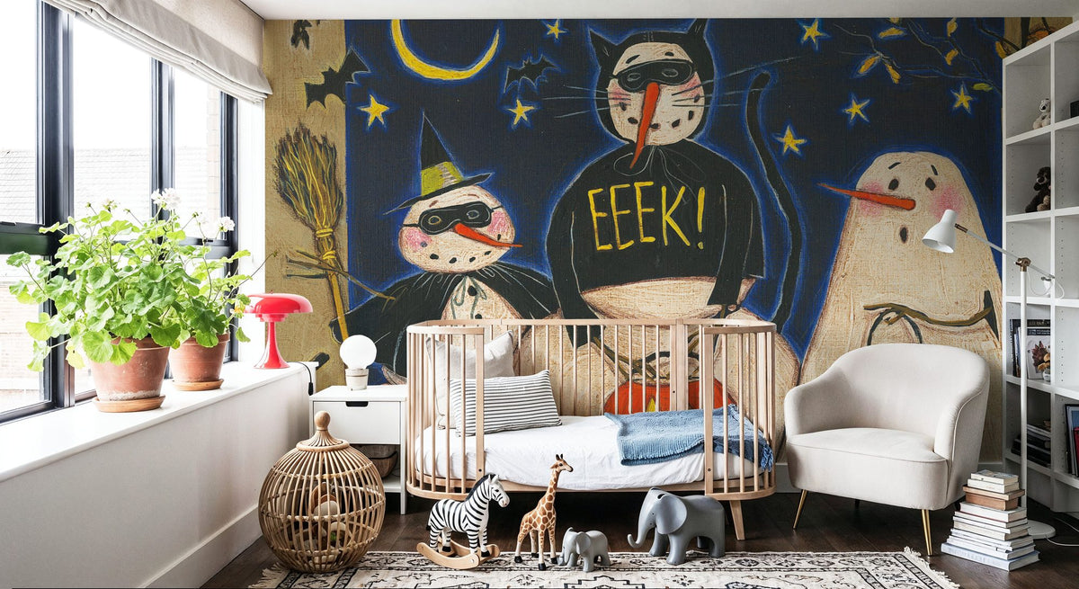 Seasonal Snowman X Mural Wallpaper - room preview 02