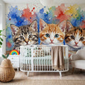 Kittens II - Cute Baby Animals Series Mural Wallpaper - room preview 02