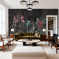 Field of Dreams Dark Red Mural Wallpaper - room preview 02