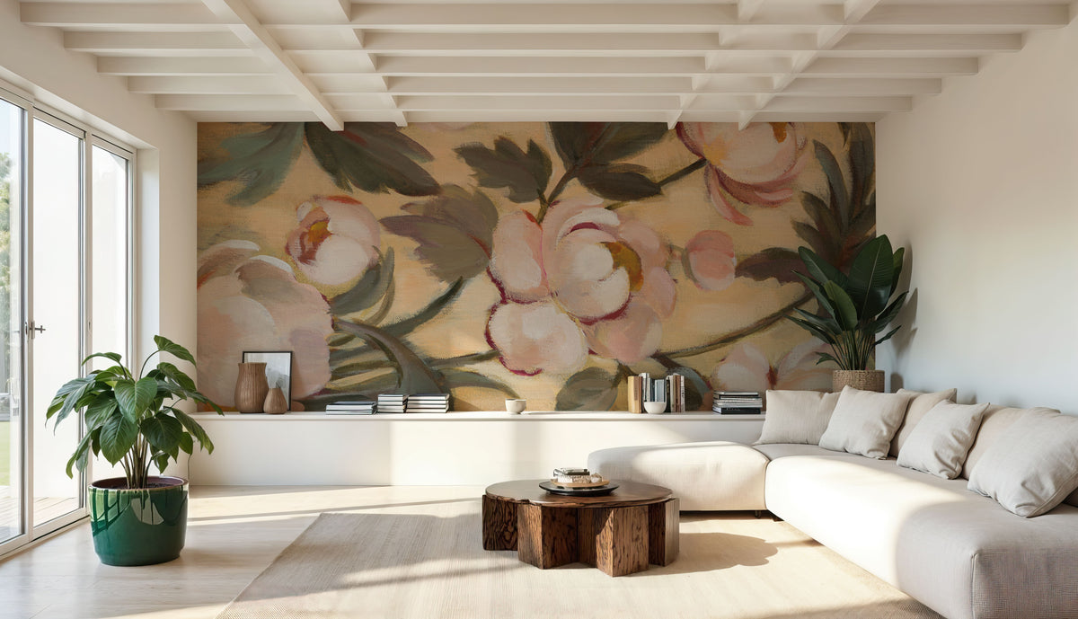 Garden Peonies II Mural Wallpaper - room preview 02