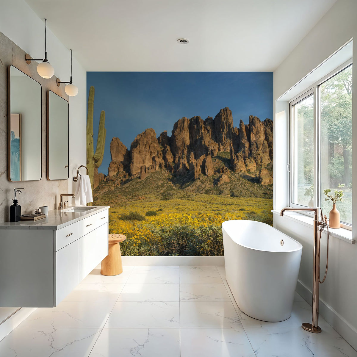 Superstition Mountains Mural Wallpaper - room preview 02
