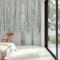 Birches in Winter Blue Gray Mural Wallpaper - room preview 02
