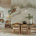 Swan Lake Mural Wallpaper - Light Tone - room preview 02