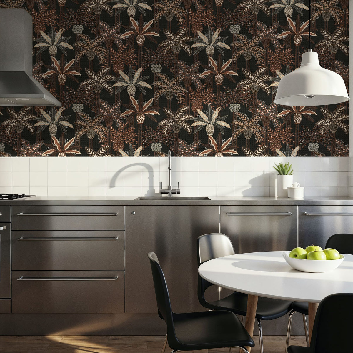 Palmera Luxe, Black Mural Wallpaper - room preview 02