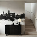 Málaga Spain Skyline Black & White Mural Wallpaper - room preview 02