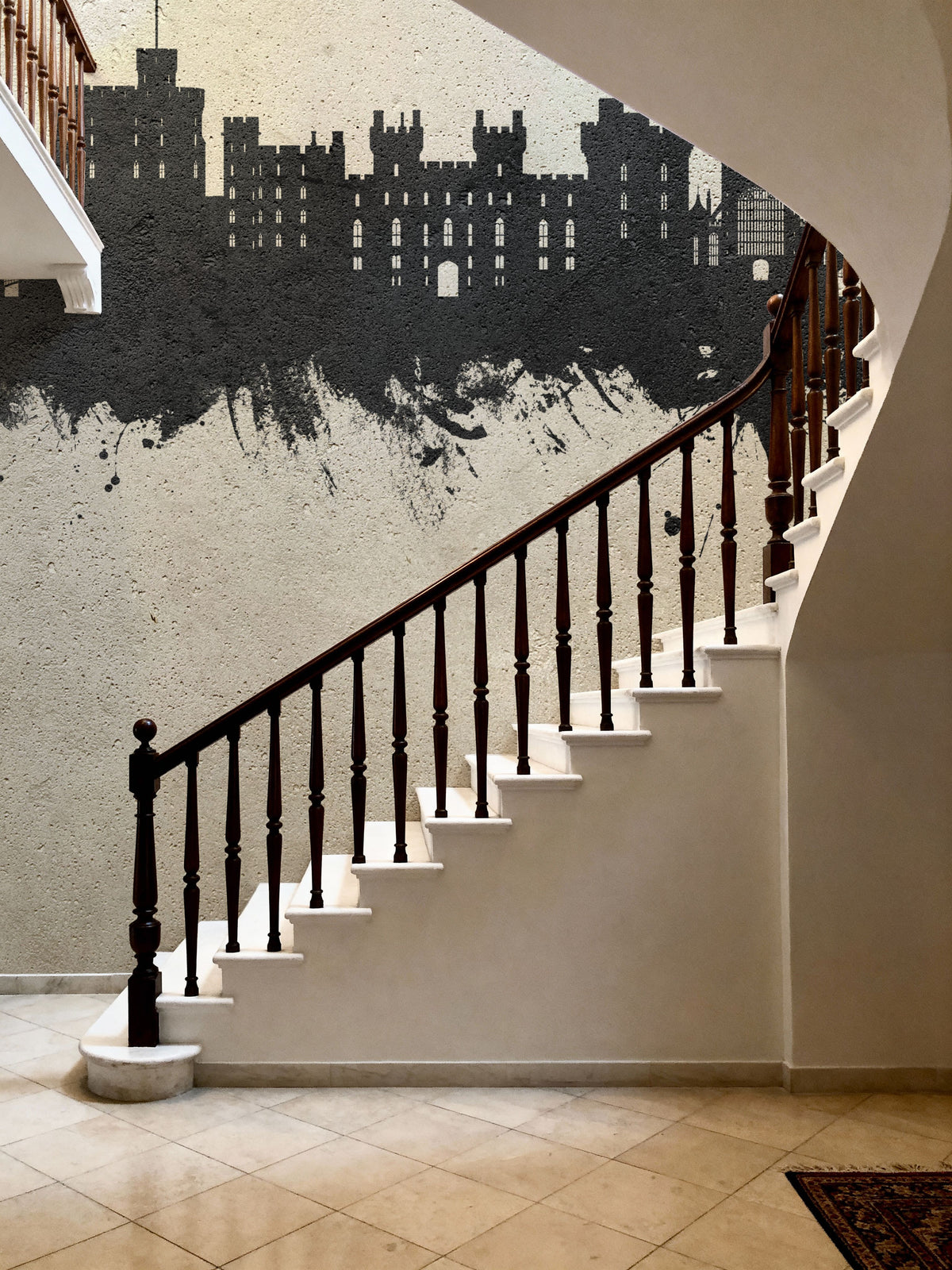 Windsor England Skyline Concrete Mural Wallpaper - room preview 02