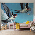 Two Birds in the Clouds Mural Wallpaper - room preview 02