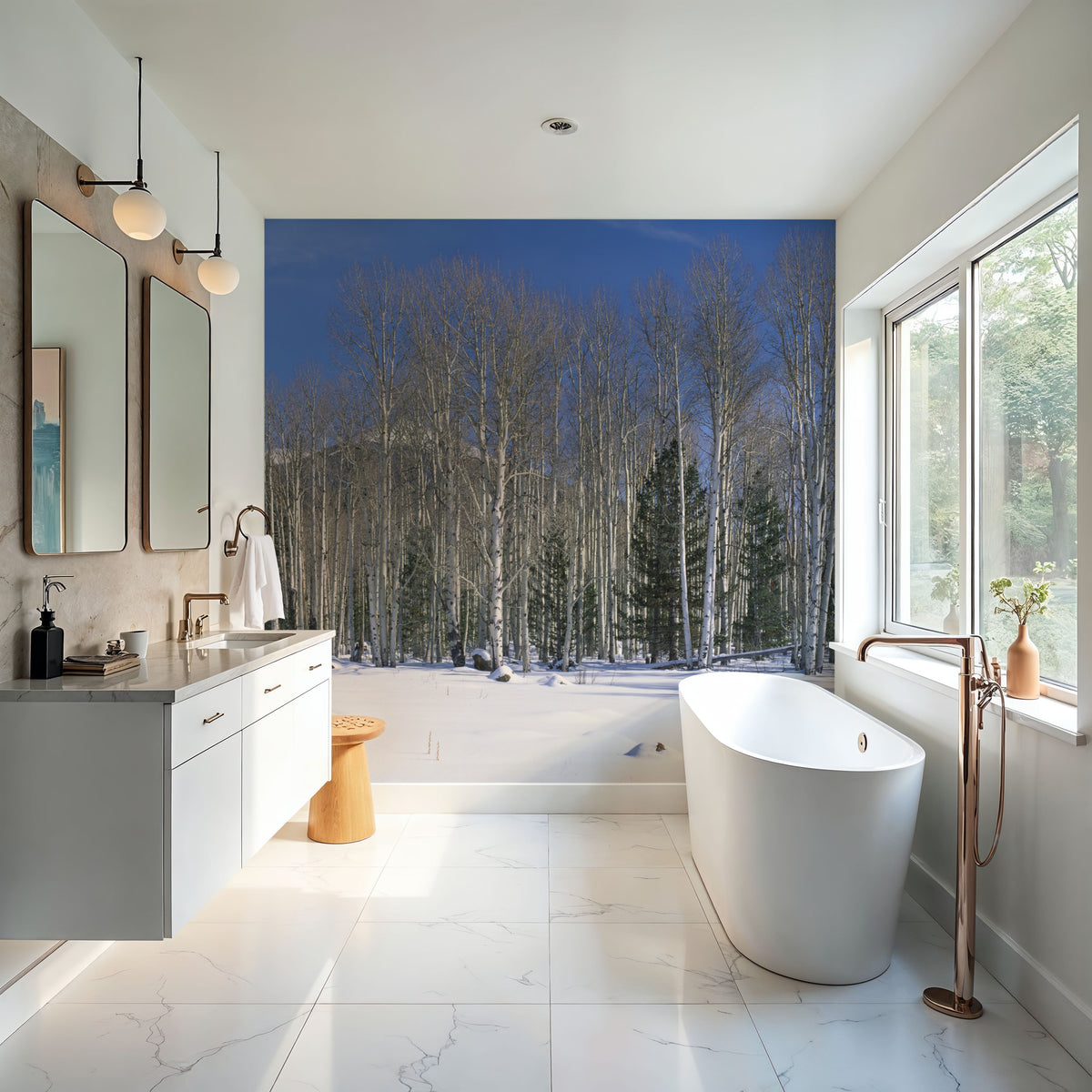 Aspen Winter Grove Mural Wallpaper - room preview 02