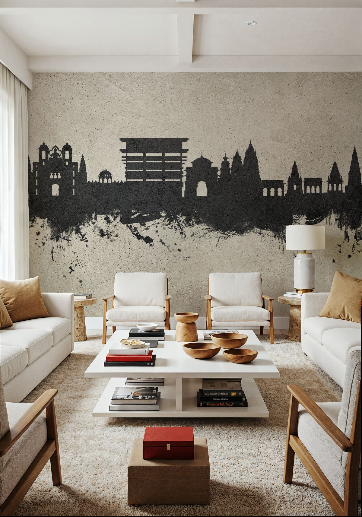 Pandharpur India Skyline Concrete Mural Wallpaper - room preview 02