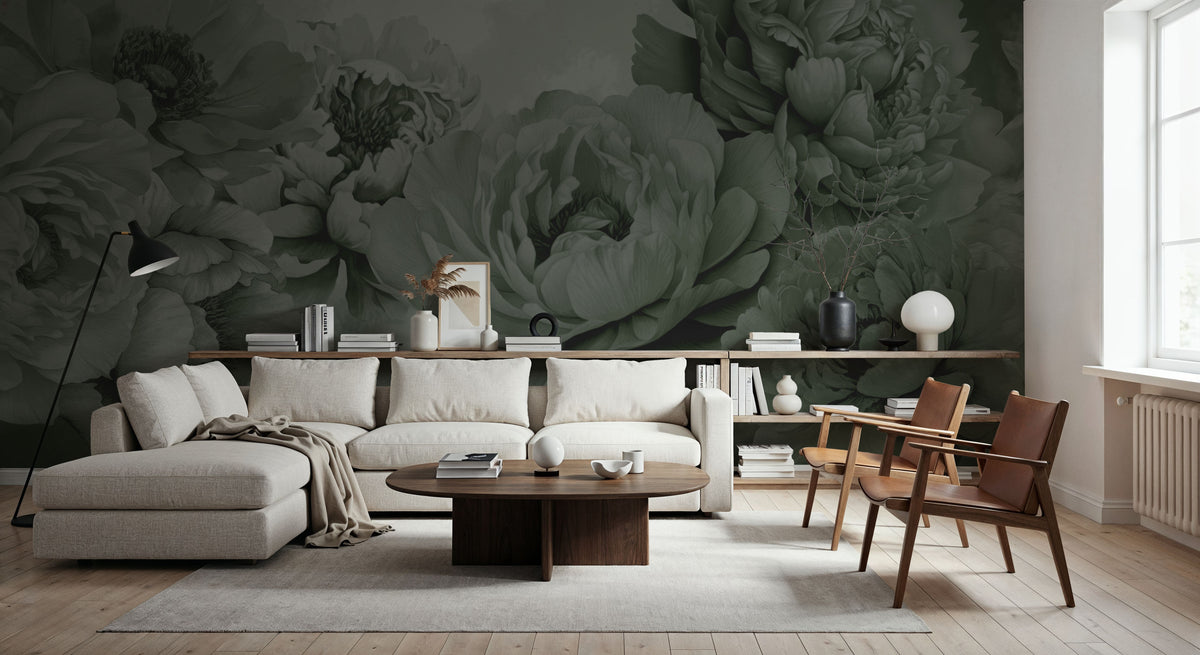 Transcendent Peony, Juniper Mural Wallpaper - room preview 02