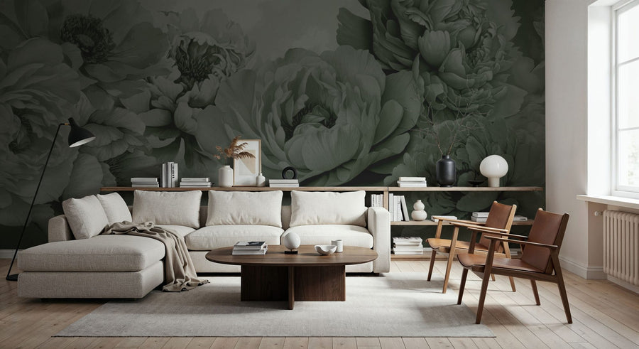 Floral Wallpaper Mural – Flower Wallpaper – Transcendent Peony, Juniper