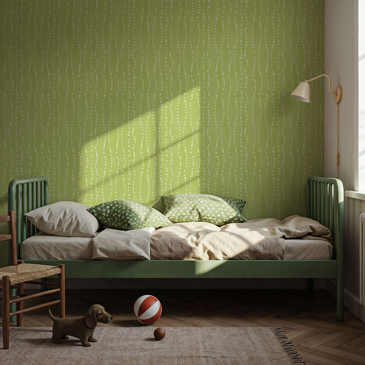 Coastal Dripping Green Mural Wallpaper - room preview 02