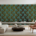 Elephant Ear Tree, Turqouise Small Mural Wallpaper - room preview 02