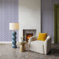 Botanical Stamps White Mural Wallpaper - room preview 02