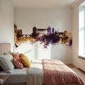 Rome Italy Skyline Purple & Gold Mural Wallpaper - room preview 02