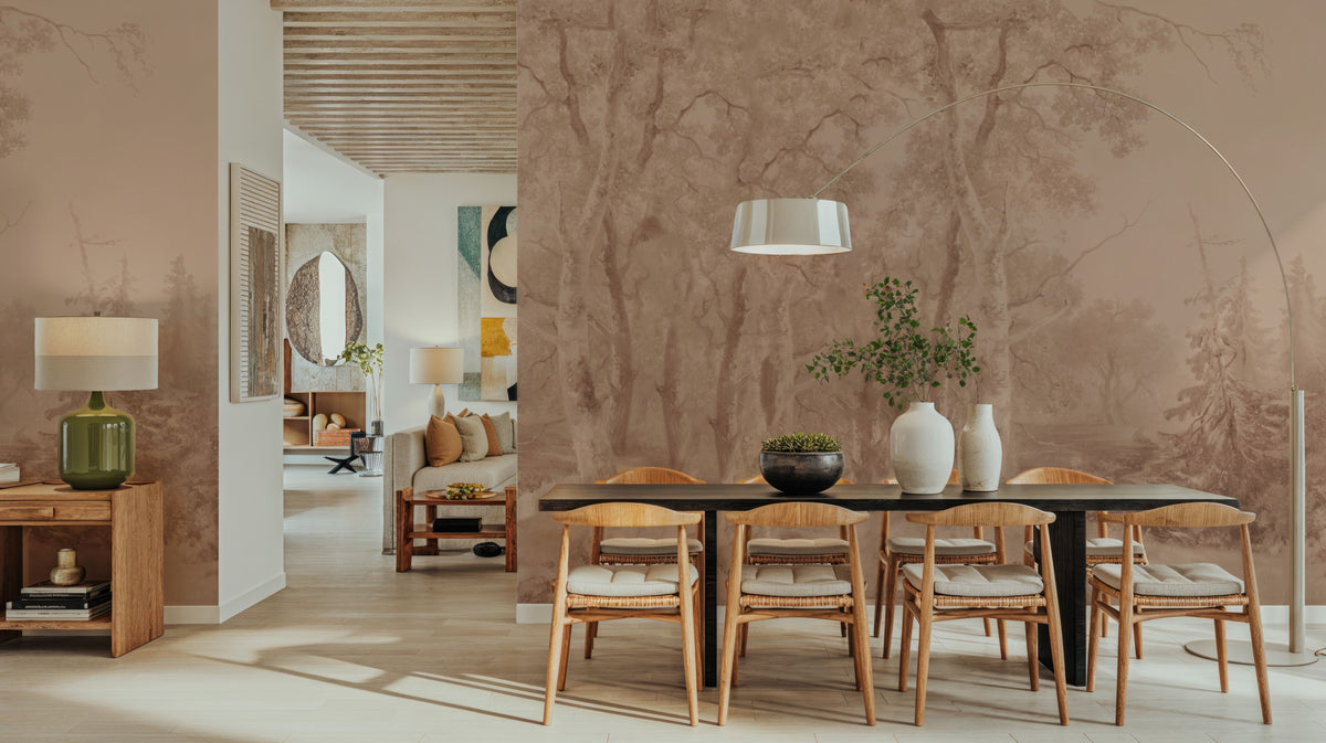 Forest Immersion Pale Terra Mural Wallpaper - room preview 02