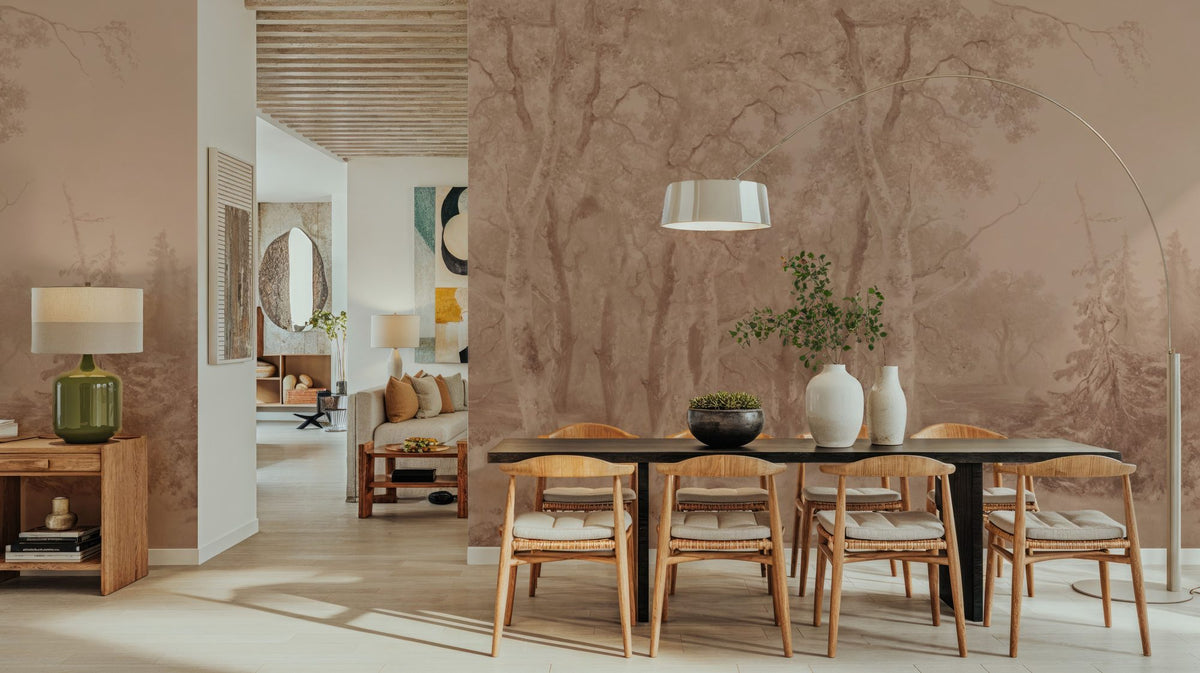 Forest Immersion Pale Terra Mural Wallpaper - room preview 02