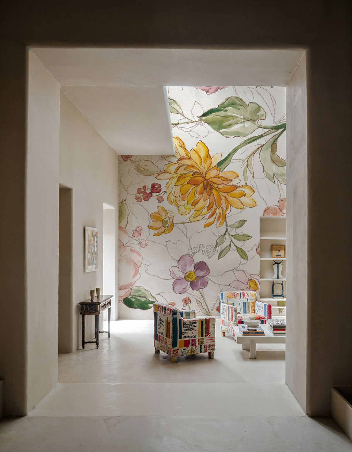August Blooms Mural Wallpaper - Light Tone - room preview 02